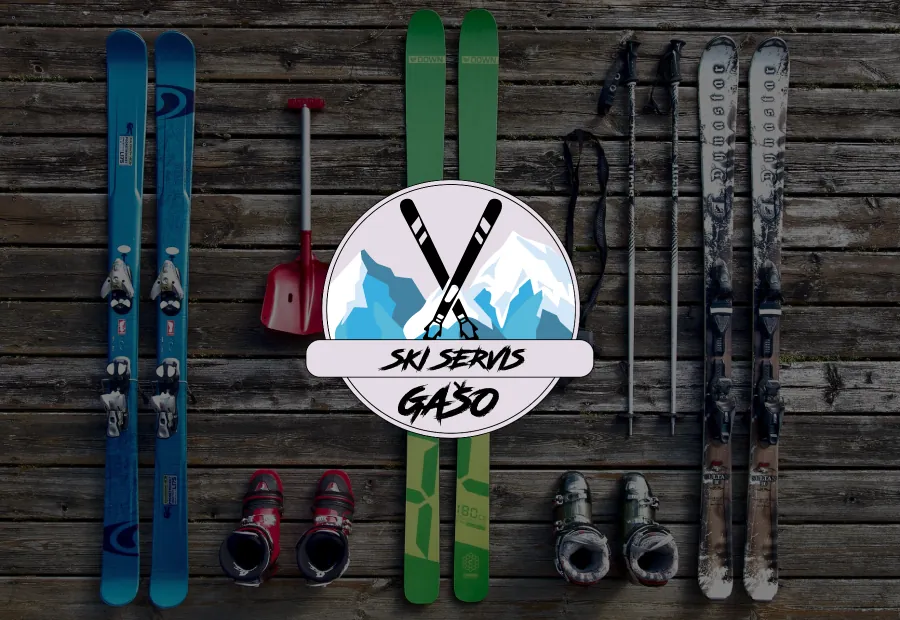 An alpine-themed e-commerce site for Ski Servis Gaso, blending rugged mountain aesthetics with surgical precision. The interface features deep charcoal backgrounds and bright lime focus states, highlighting winter sports equipment with a high-performance, responsive layout designed for elite power users.